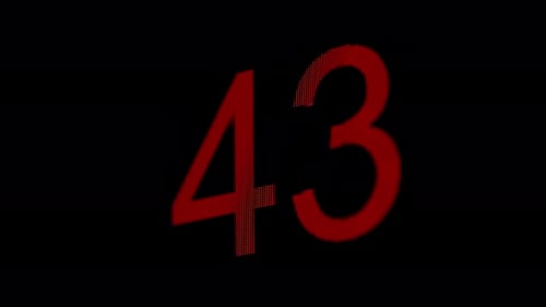 Red Countdown Timer Displays, Indicating Time Remaining in a Sequence, Counting Down from 60 to 0.