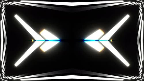 White Neon Lines Move Alternately Kaleidoscope Background Vj Loop In 4K