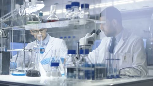 Scientists Working in a Modern Laboratory Setting