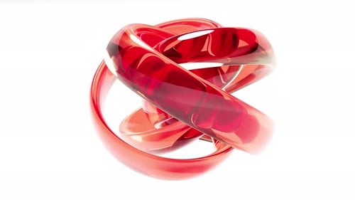 Fluid Glass Knot Rotating Abstract 3D Element