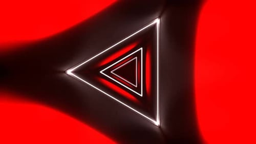 Red And White Mystical Flashing Triangle Corridor Background Vj Loop In 4 K