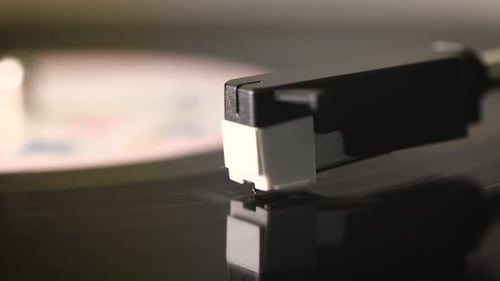 Turn Table With The Spinning Vinyl Disc 11