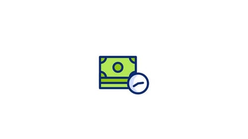 Flat Design Animated Icon of Money and Time