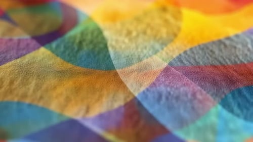 Abstrakte bunte strukturierte Stoffanimation mit geometrischem P