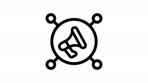 Animated Minimalist Megaphone Icon for Marketing