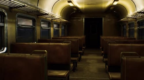 Intérieur de l'ancien train électrique soviétique