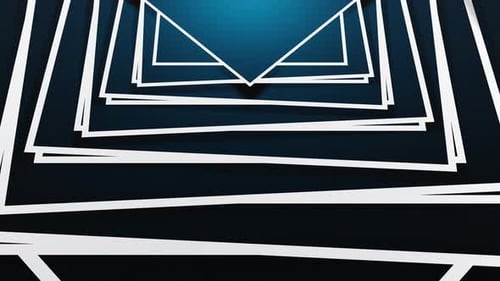 Blue Abstract Rotating Cartoon Sqauires Seamless Animation