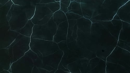La glace recouvre un lac gelé avec des lignes blanches comme des veines ascendantes