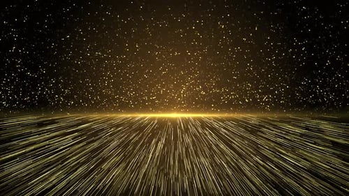 Abstract Creative Golden Rays Striped Pattern Shiny Texture Particles Falling Down