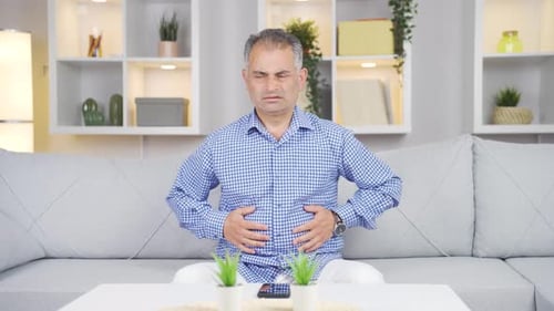 Man with nausea.