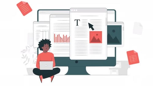 pessoa estudando no computador fazendo um relatório, trabalhando na animação por computador 4k