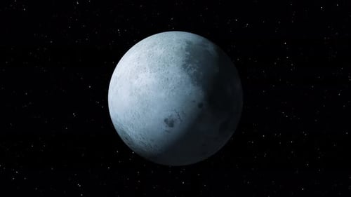 Realistic Rotating Moon in Dark Starry Space