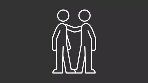 Minimalist Line Icon Animation of Friendship and Support