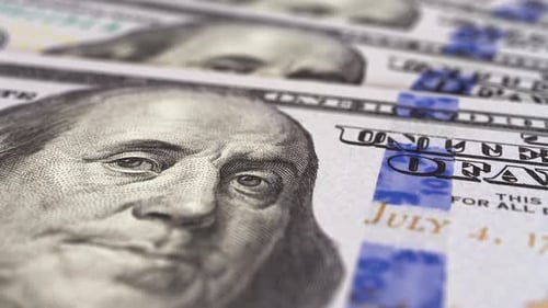 Close Up of US Hundred Dollar Bills