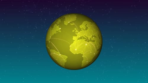 Rotating planet sphere spinning 360 degree ,Rotating of Beautiful Earth planet, 1116