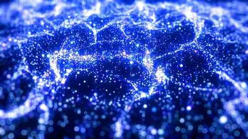 Dynamic Blue Glowing Particle Wave Background Animation