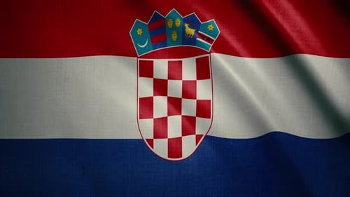 Realistic Waving Flag of Croatia Seamless Loop