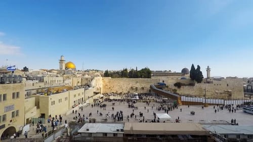 Jerusalem Western wall and Dome of the rock, Time lapse
