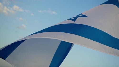 Israeli Flag Waving Proudly in the Breeze