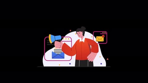 Persona europea que promueve mensajes con un megáfono