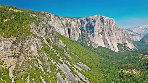 Aerial View of stunning Rock Formations in Yosemite National Park