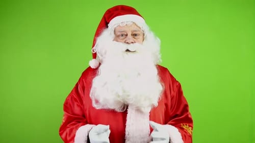 Man Dressed as Santa Claus Gesturing