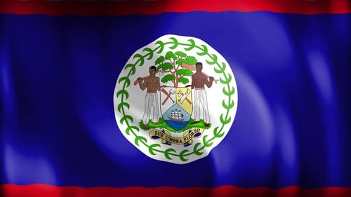 Realistic Waving Belize Flag Loop Animation