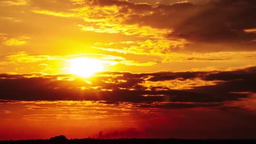 Golden Sunset Time Lapse with Striking Clouds