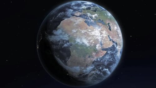 Realistic Rotating Earth from Space Loop Animation