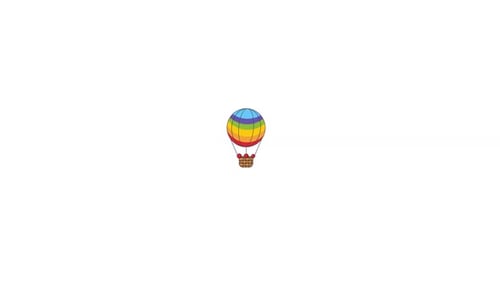 Flat Design Hot Air Balloon Floating Animation