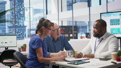 Business Meeting with Couple and Financial Advisor