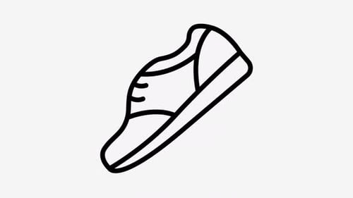 Sports Shoe Flat Icon Animation With Seamless Loop and Alpha