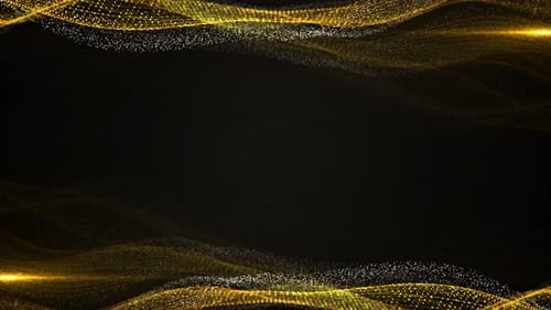 Flowing Abstract Golden Particle Waves Loop Background