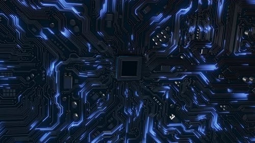 Animated Circuit Board Motherboard Digital Chip PCB Scifi Chic Cyberpunk Graphic Elements Network of