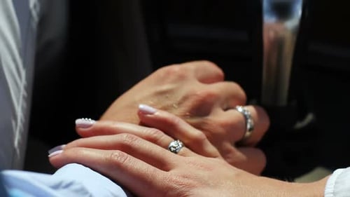 Girlfriend Strokes Boyfriend Hand Driving Vehicle