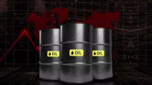 Oil Barrels Fall To The Ground 4K