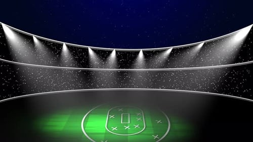 Cricket Tactic Board Animation With Stage Light On The Cricket Green Field. Cricket Tactics Field An