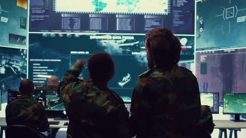Inside Futuristic Military Command Center