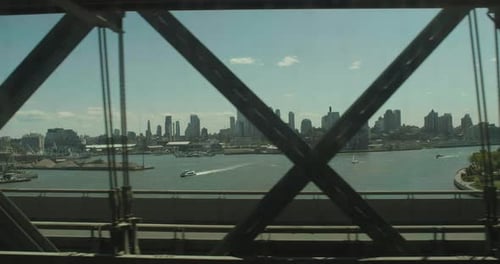 Nyc Subway Bridge Traffic with Skyline
