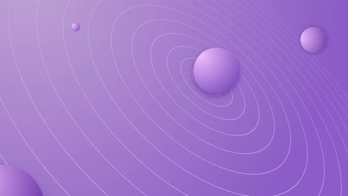 Abstract Geometric Background with Moving Purple Spheres