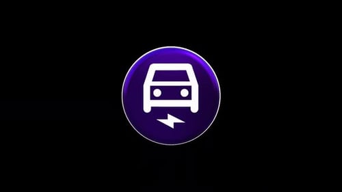 3D Rotating Electric Car Charging Symbol Animation