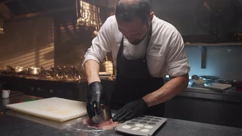 Chef Preparing the Best Dish of the Restaurant Menu