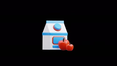 Health Food 3d Icon Animation
