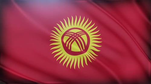 Realistic Waving Kyrgyzstan Flag Loop Animation