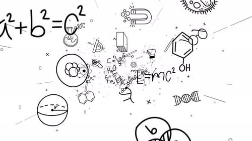 Scientific Doodles on White Background