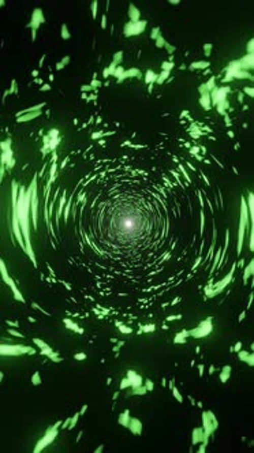 Green Highlights In A Circular Tunnel