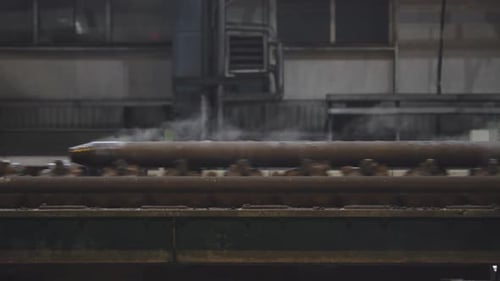 Steel Mill Steel Pipes Production Shaft for Burning Through Hot Pipes Pipes Transported on