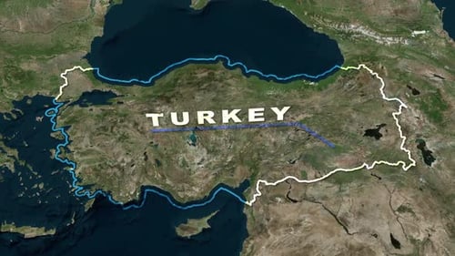 Turkiye (Turkey) Map Animation