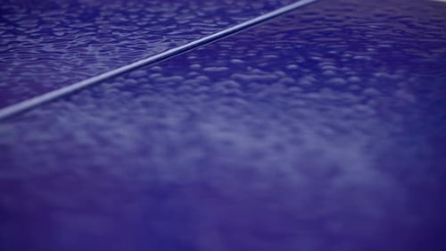Blue enamel outdoor kitchen surface