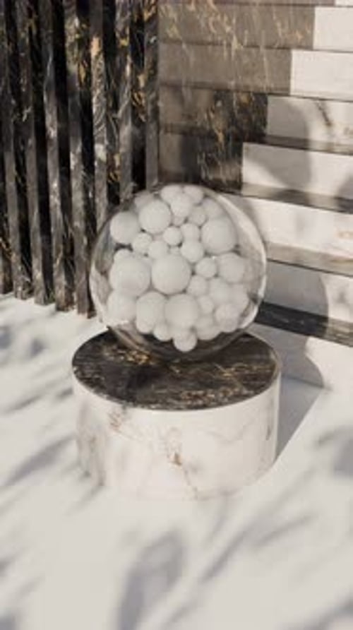 Rotating Balls 3D Rendering Concept